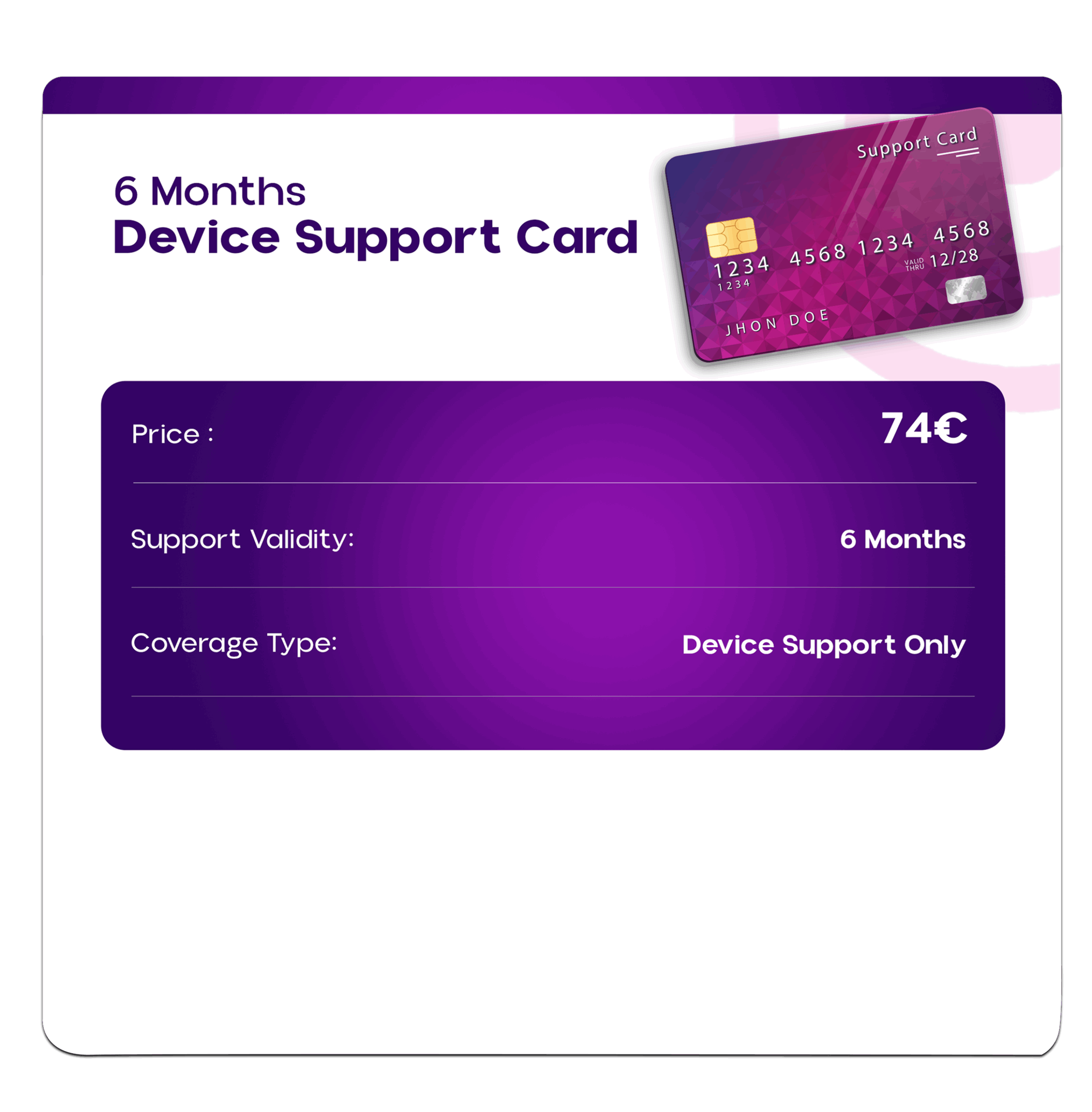 6 Months Support Card